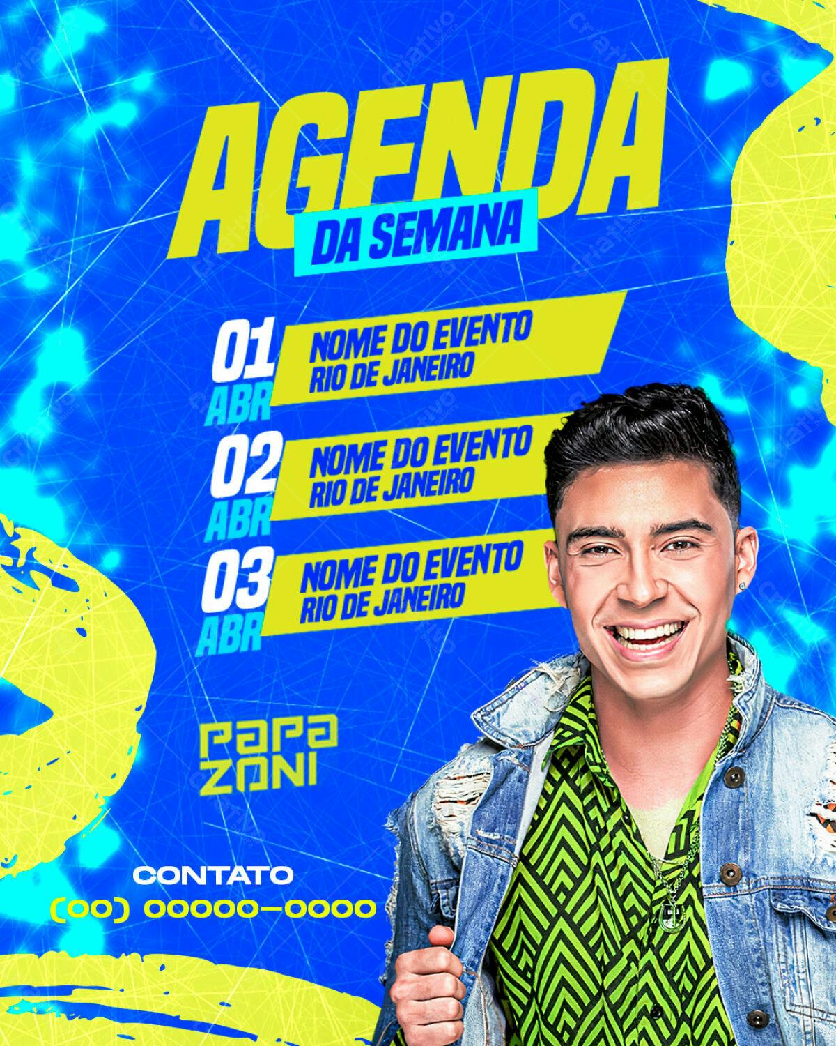 Flyer Agenda Semanal com Papazoni PSD Editável