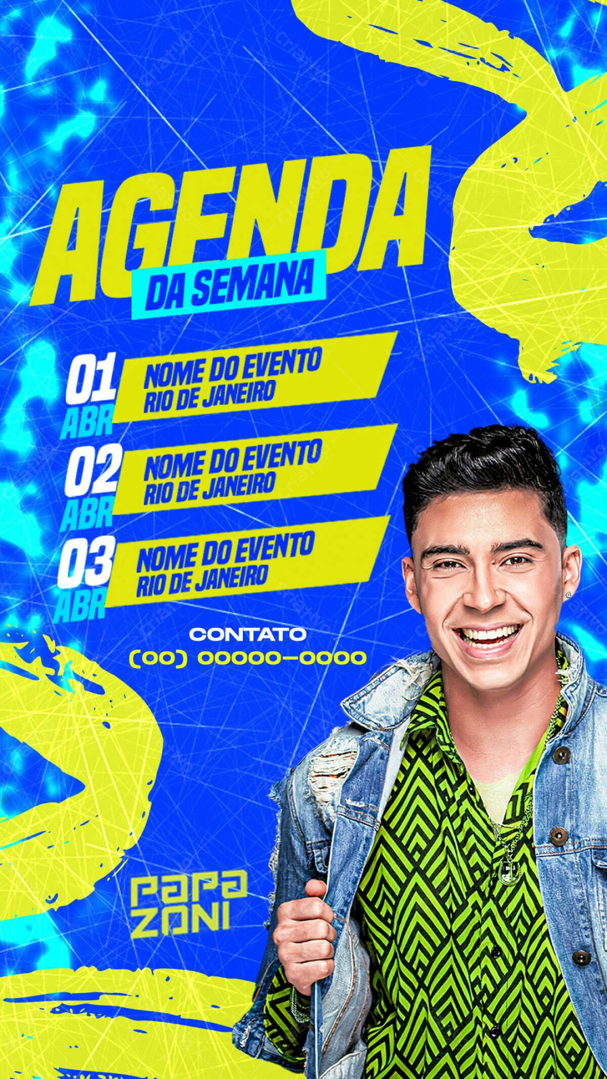 Flyer para Shows Papa Zoni PSD Editável