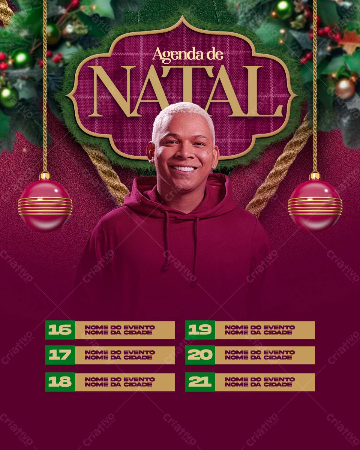 Flyer Agenda de Natal PSD Editável