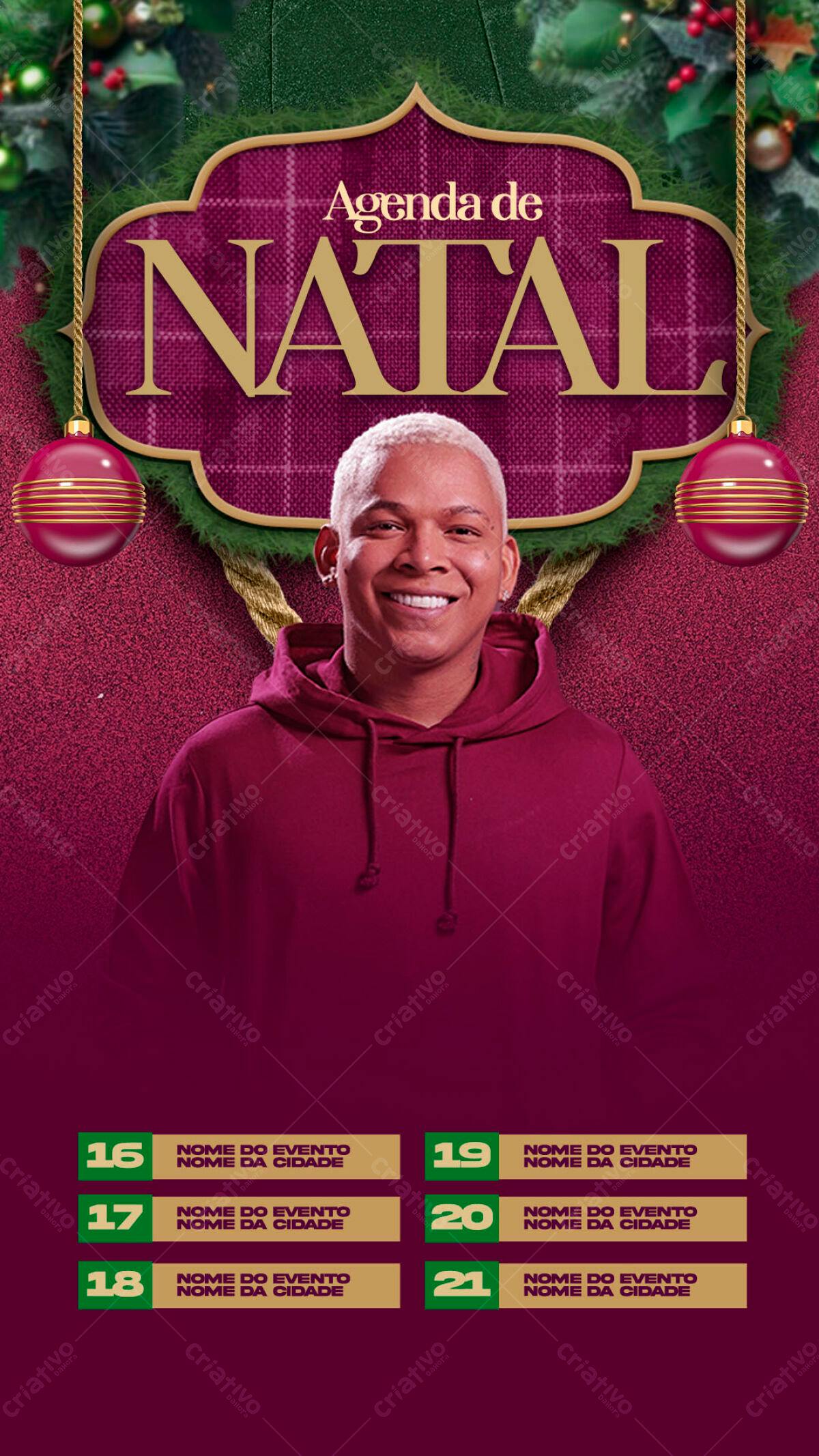Flyer Agenda de Natal PSD Editável