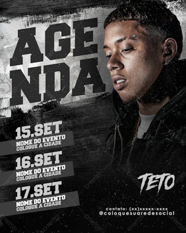 22 flyers para artistas e eventos agenda semanal feed