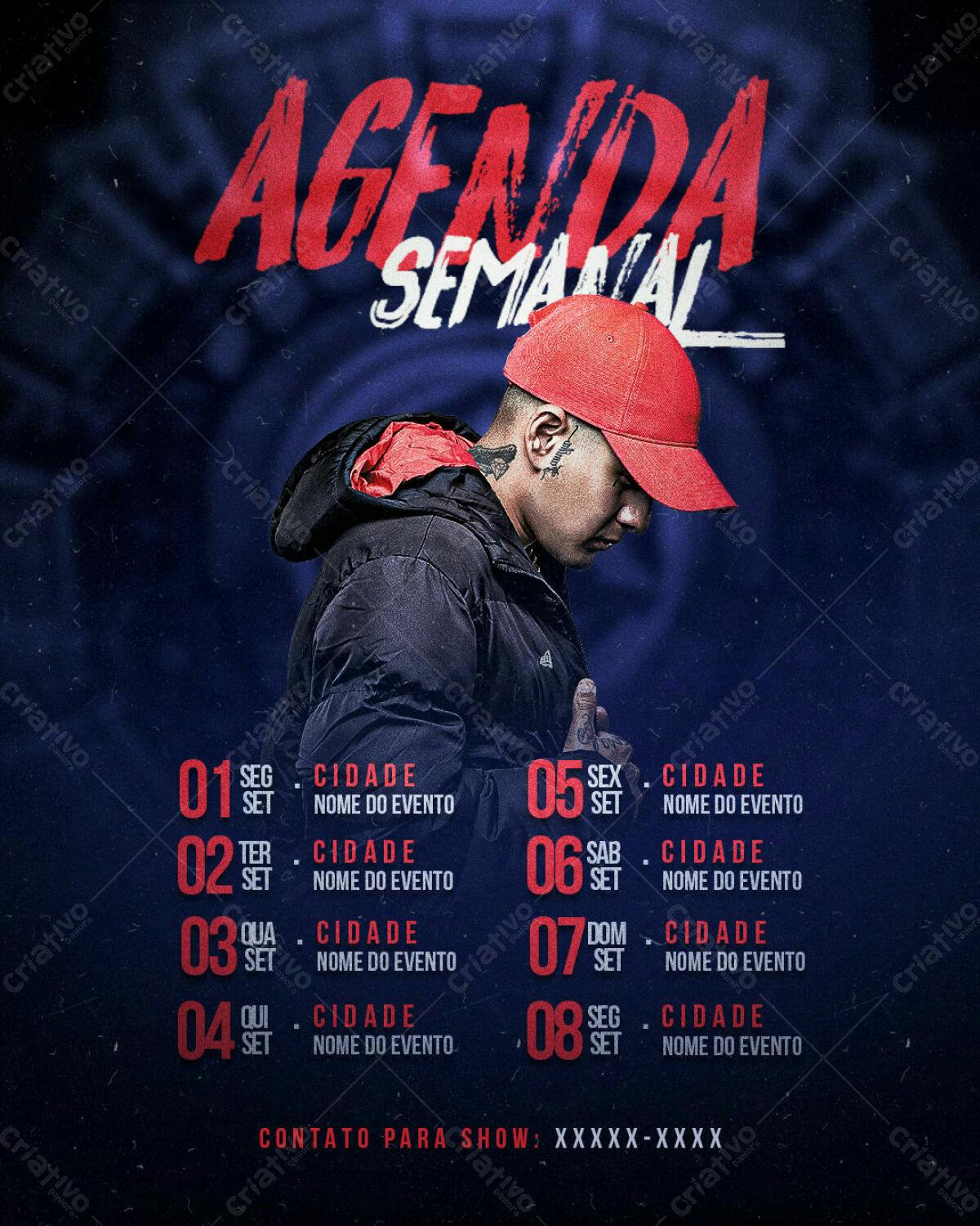 Flyer Agenda Semanal PSD Editável