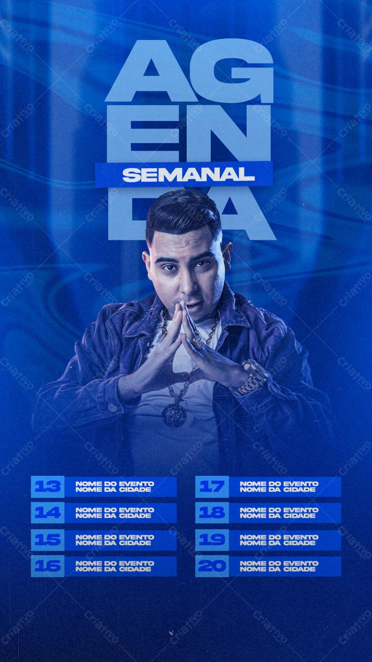 Flyer Agenda Semanal PSD Editável