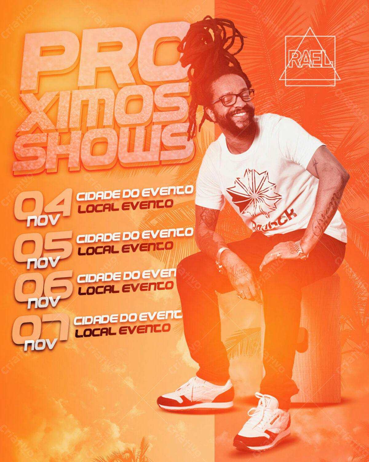 Flyer para Shows Musicais PSD Editável