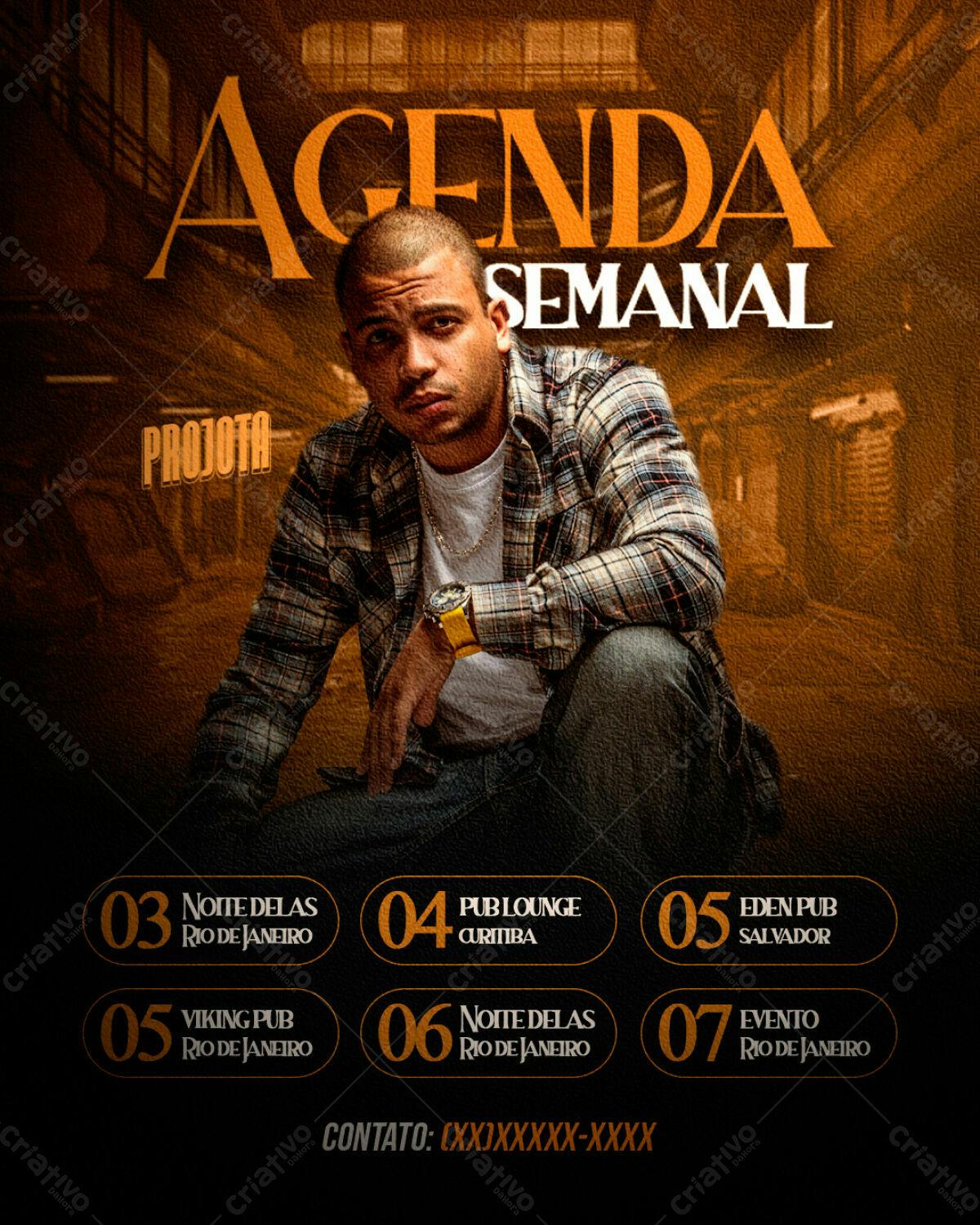 Flyer Agenda Semanal Projota PSD Editável