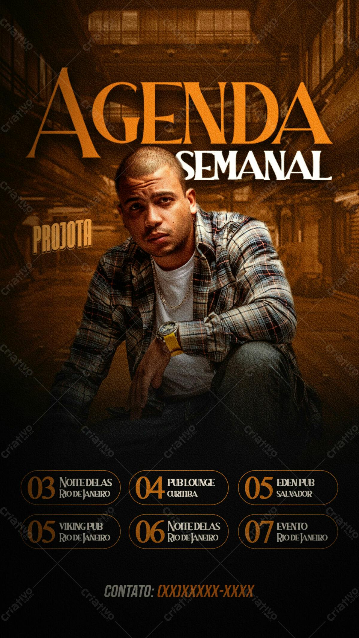 Flyer Agenda Semanal Projota PSD Editável