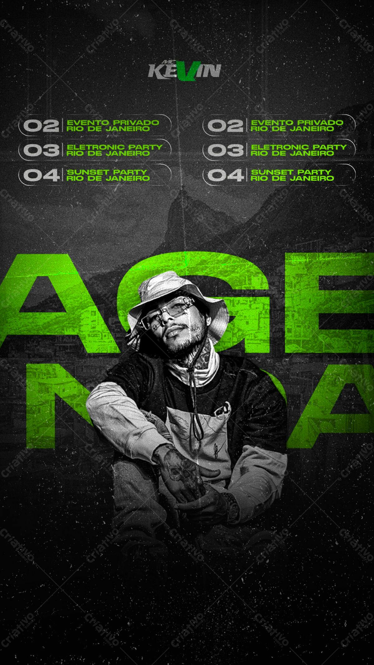 Flyer para Evento Musical MC Kevin PSD Editável