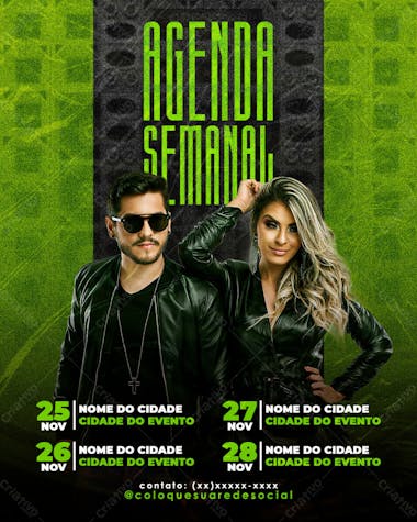 37 flyers para artistas e eventos agenda semanal feed