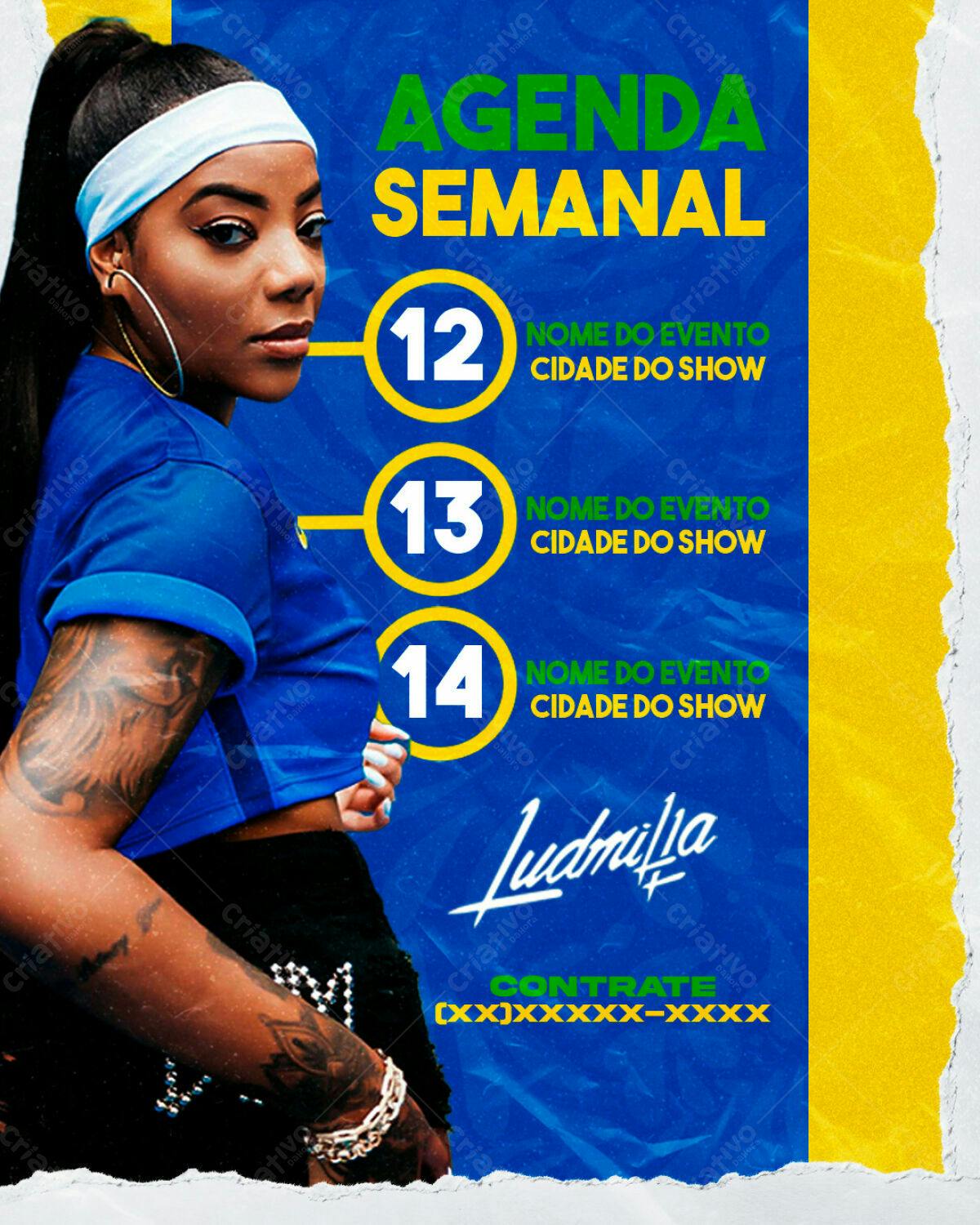 Flyer Agenda Semanal Ludmilla PSD Editável