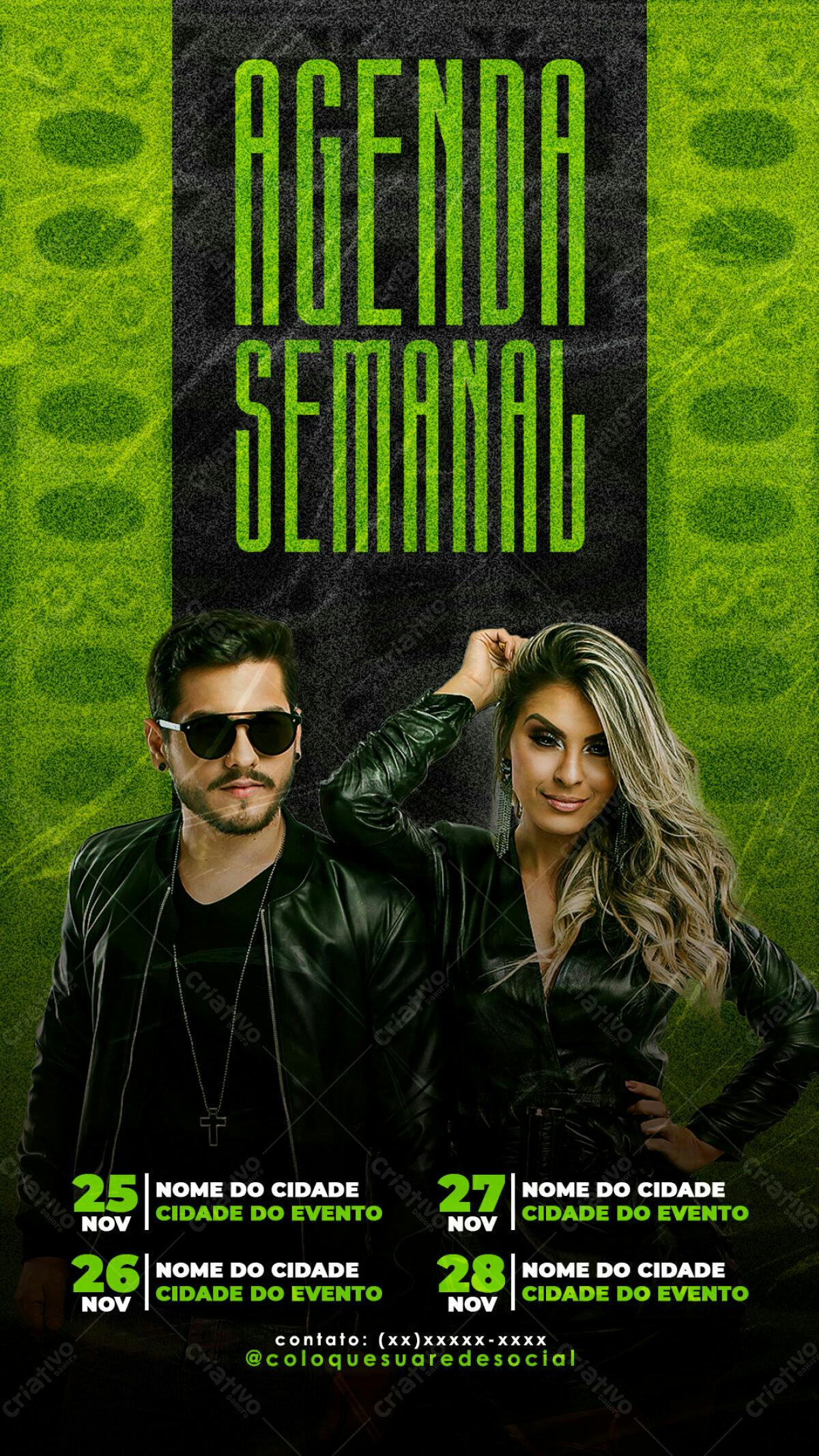 Flyer Agenda Semanal PSD Editável