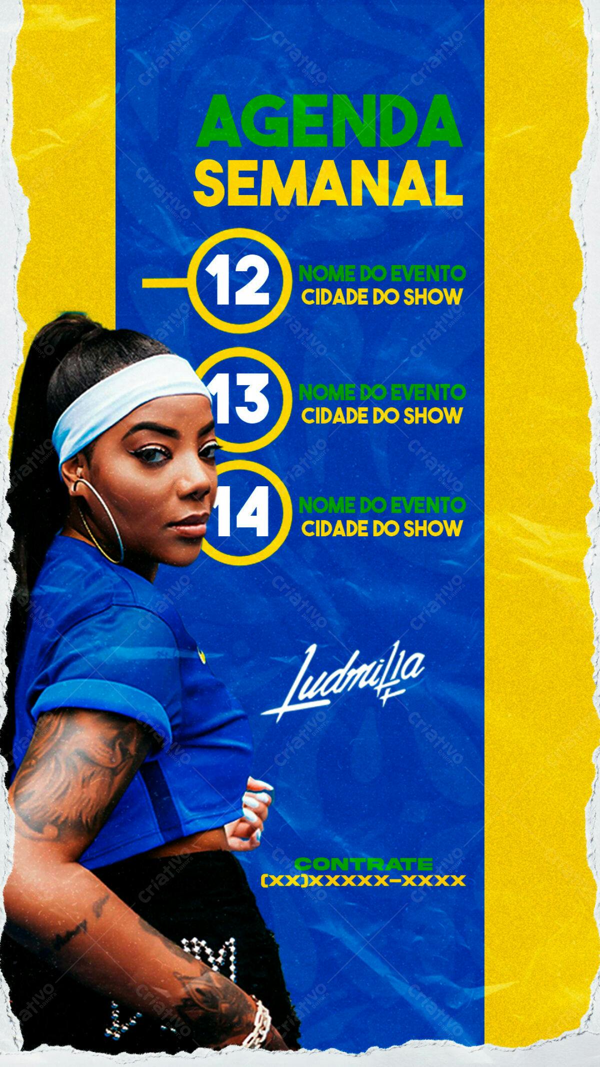 Flyer Agenda Semanal Ludmilla PSD Editável