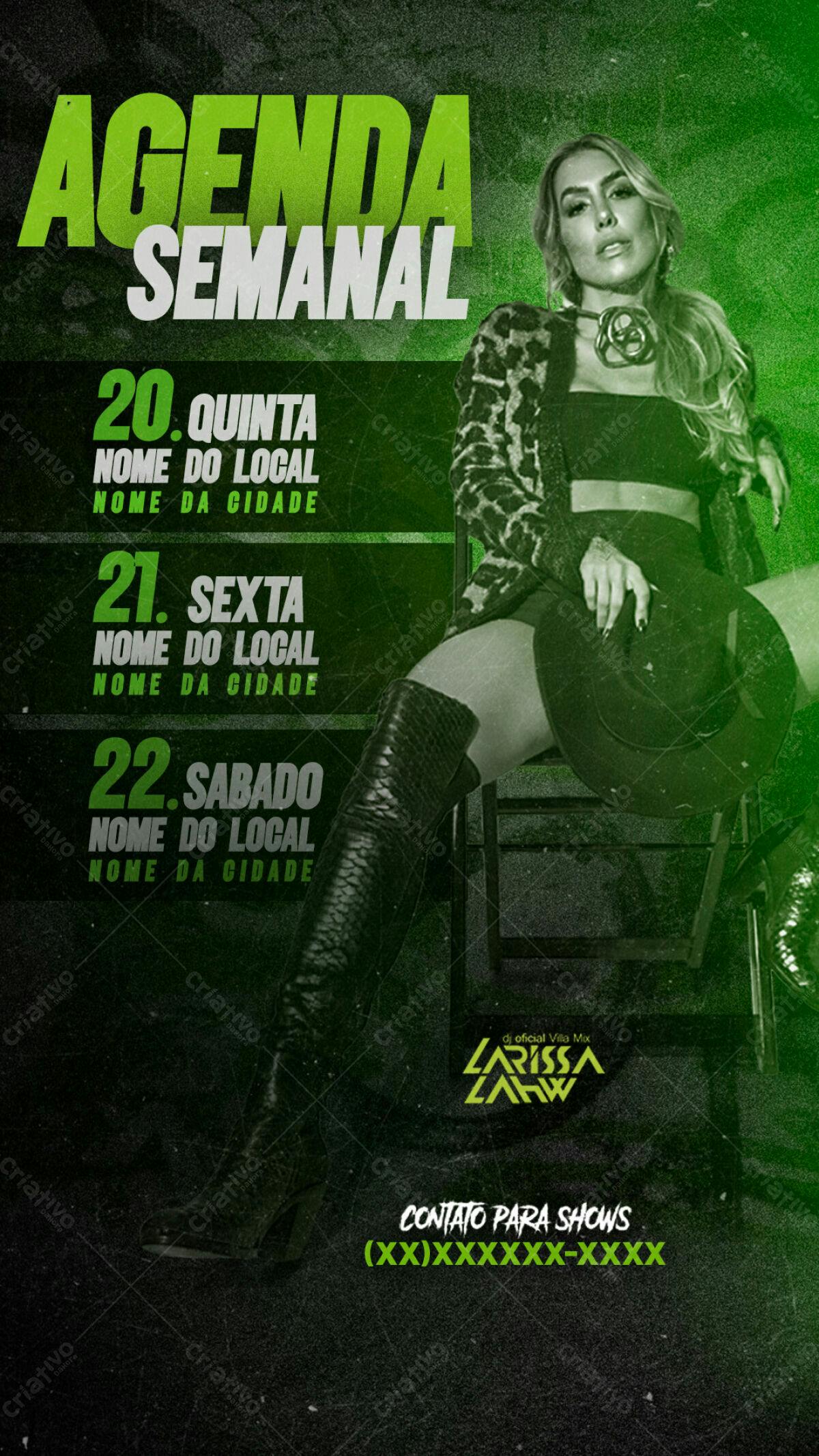 Flyer Agenda Semanal DJ PSD Editável
