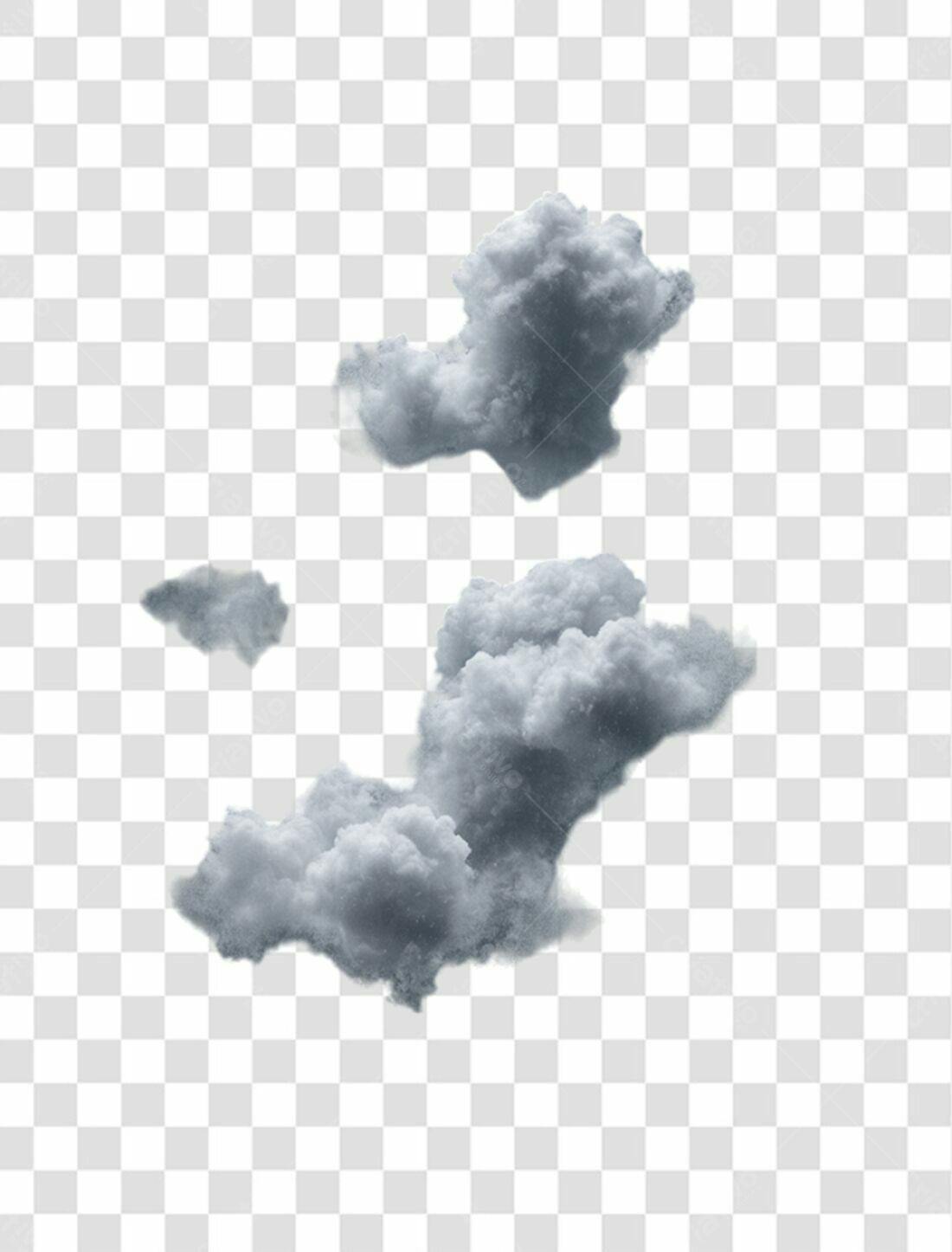 Icones Nuvens Cinzas PNG com fundo transparente