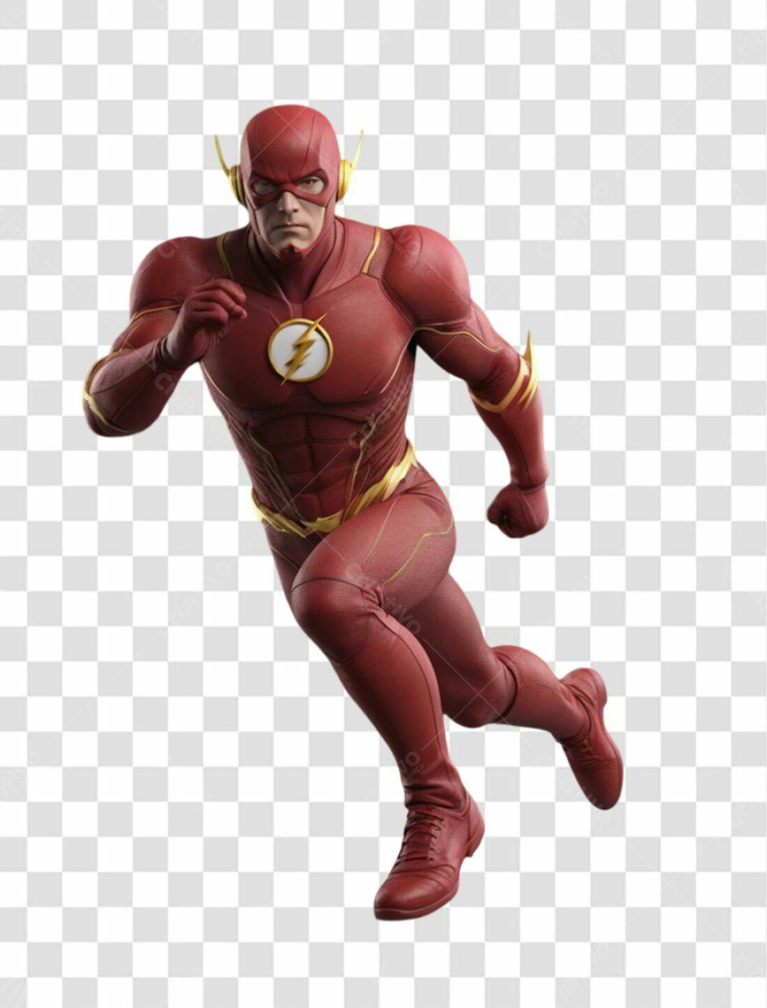 Icone Flash super-herói PNG com fundo transparente