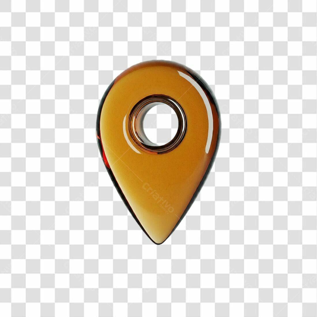 Ícone de localização em âmbar PNG com fundo transparente