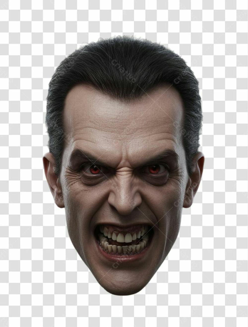 Face Vampiro 3D Png Transparente