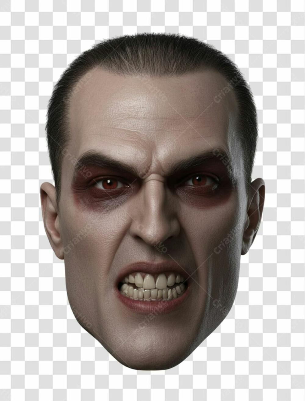 Face Vampiro 3D Png Transparente