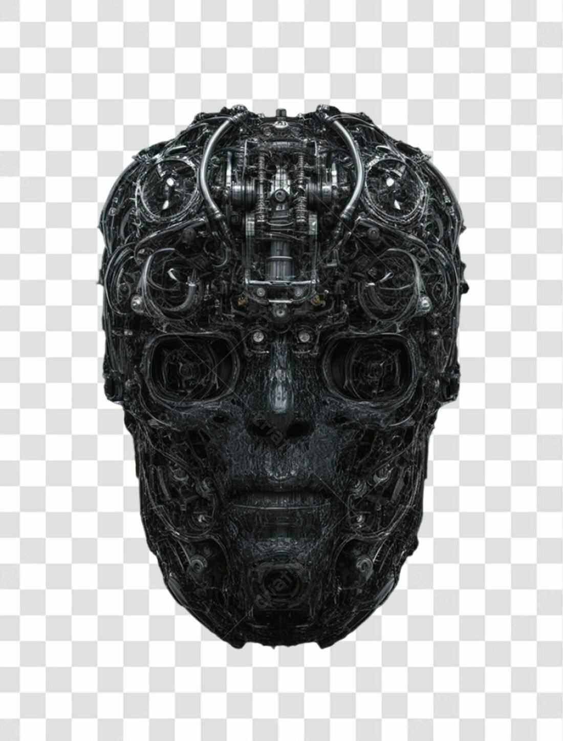 Icone Robô Cyberpunk PNG com fundo transparente