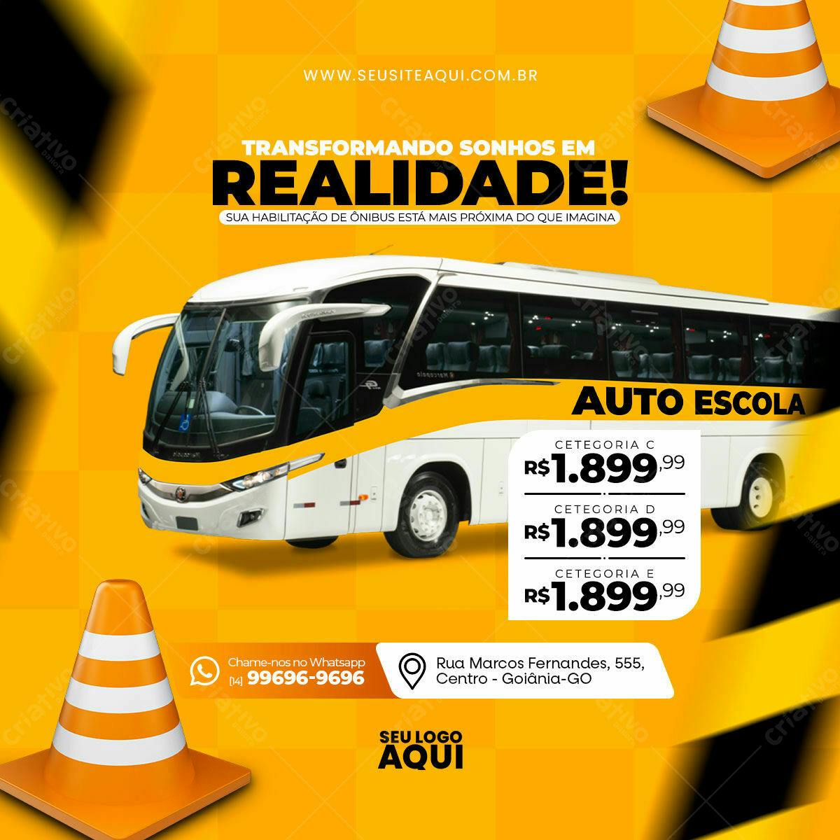 Flyer para Auto Escola PSD Editável