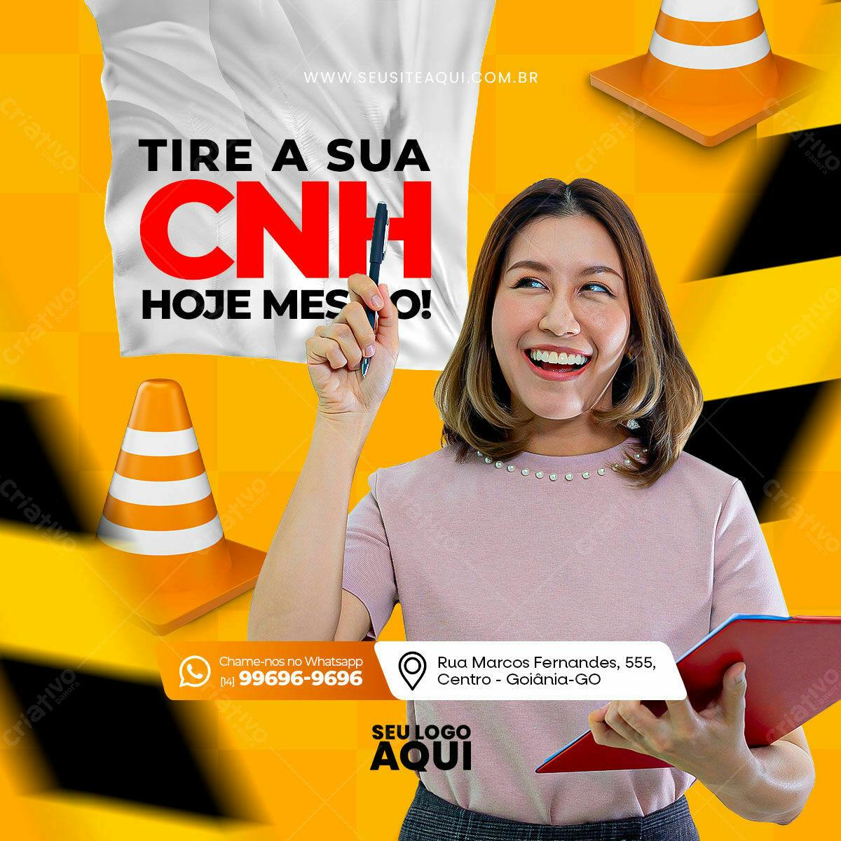 Flyer para tirar CNH agora PSD Editável