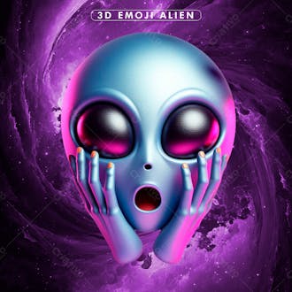 Alien surpreso 3d png