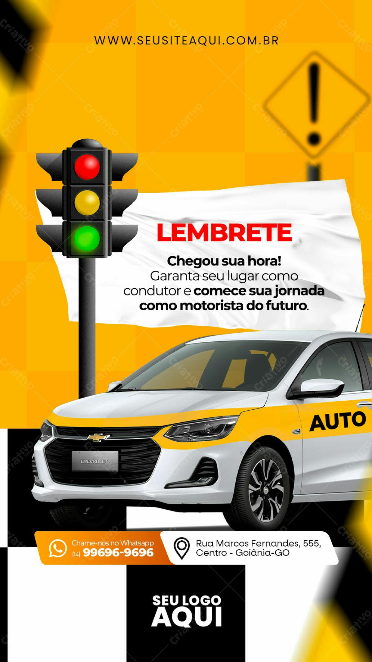 Flyer para Motoristas de Aplicativo PSD Editável