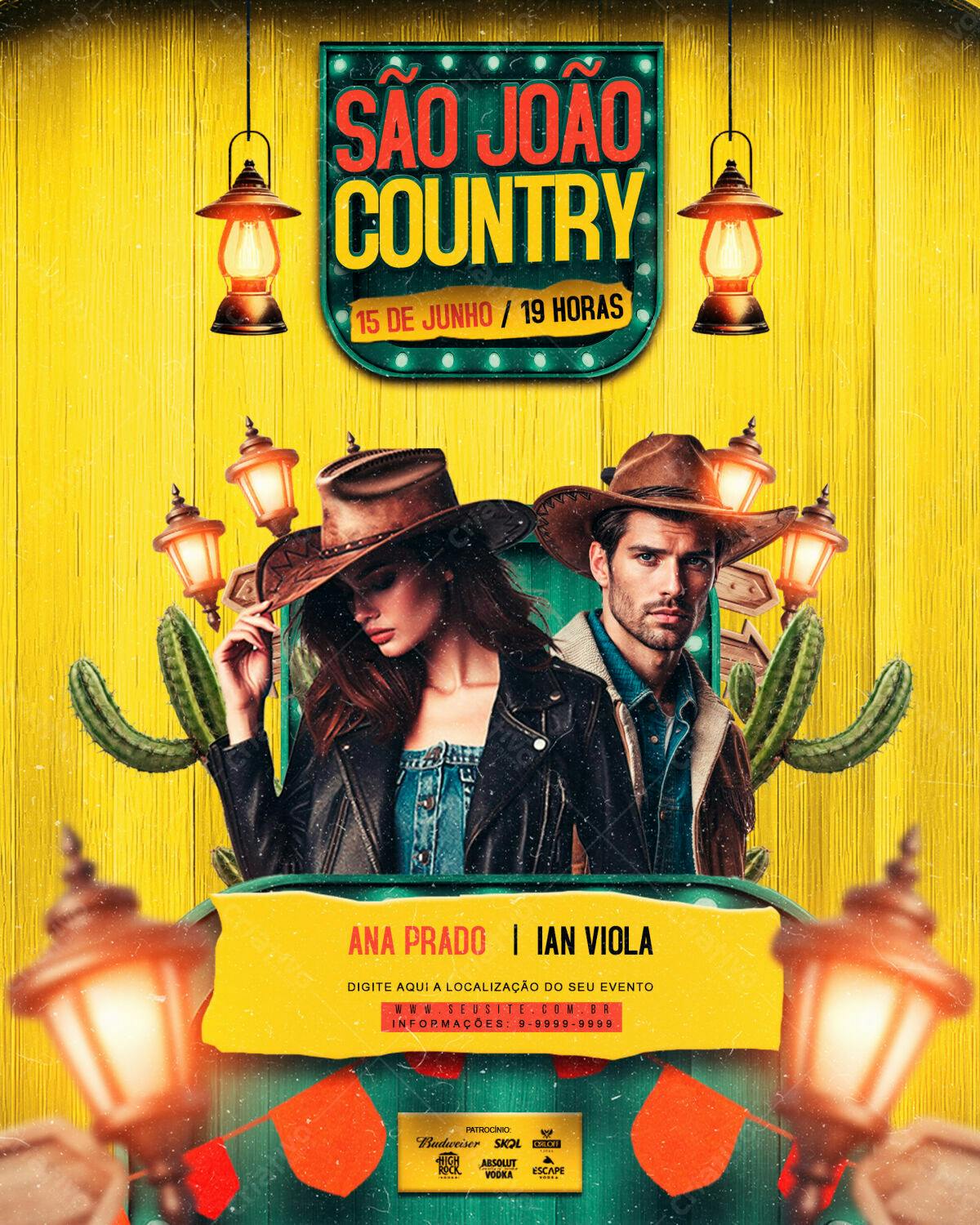 Flyer São João Country PSD Editável