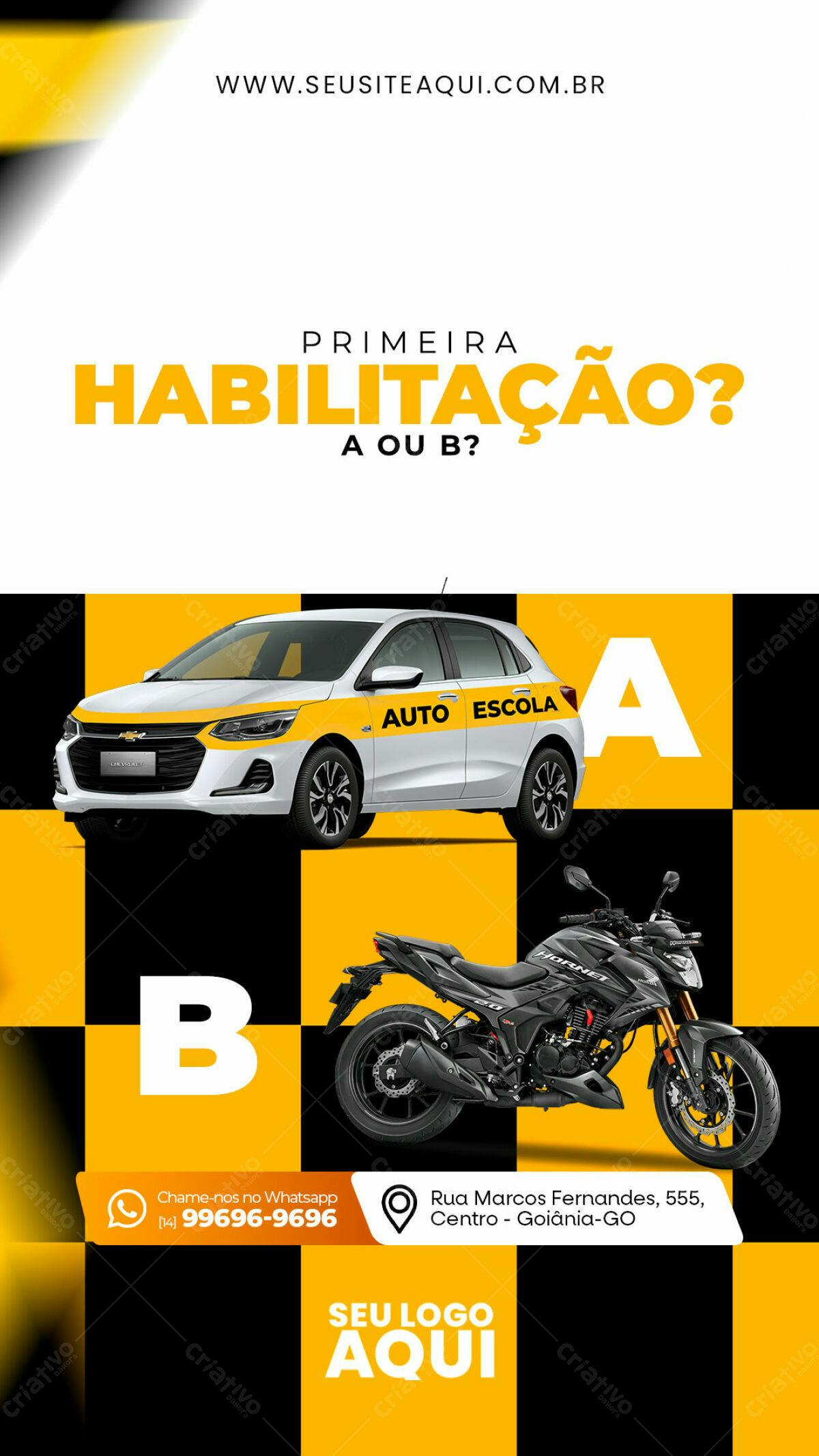 Flyer para Habilitação Auto Escola PSD Editável