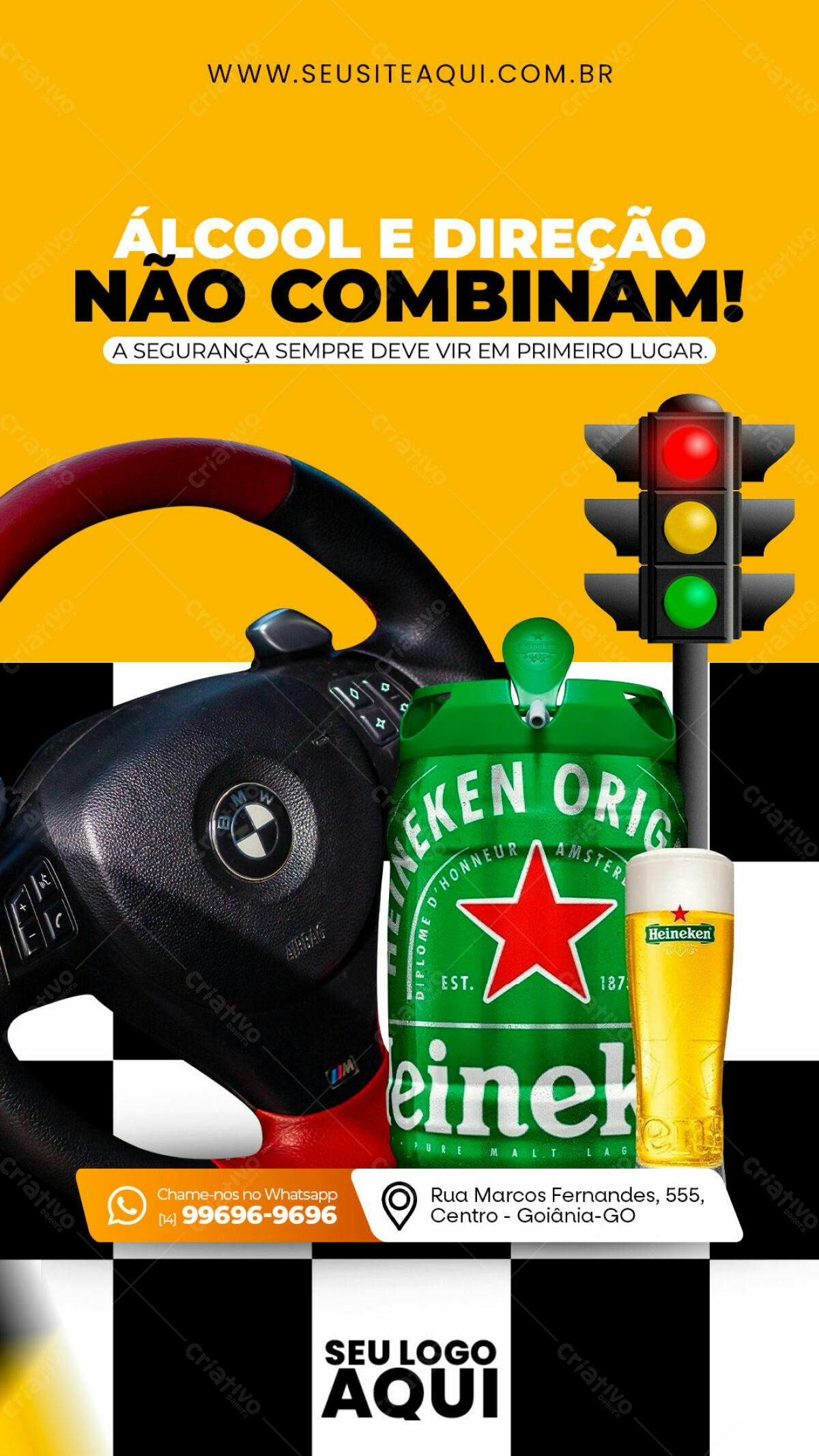 Flyer Contra o Álcool ao Volante PSD Editável