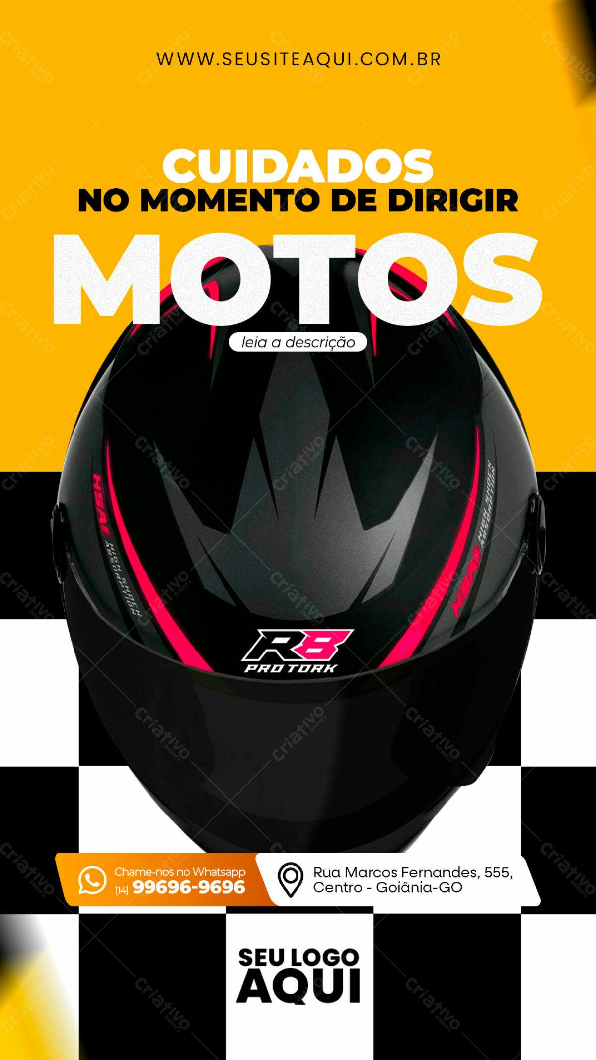 Flyer Segurança Motociclista PSD Editável