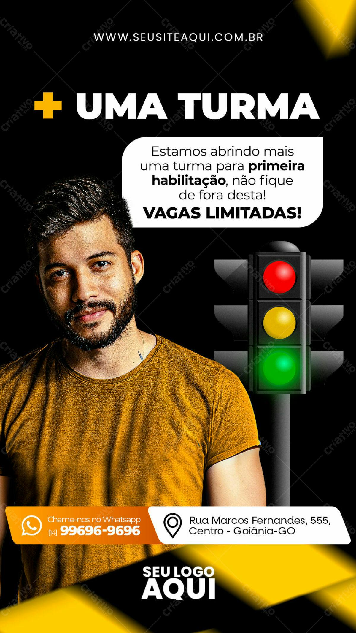 Flyer para Curso de Habilitação PSD Editável