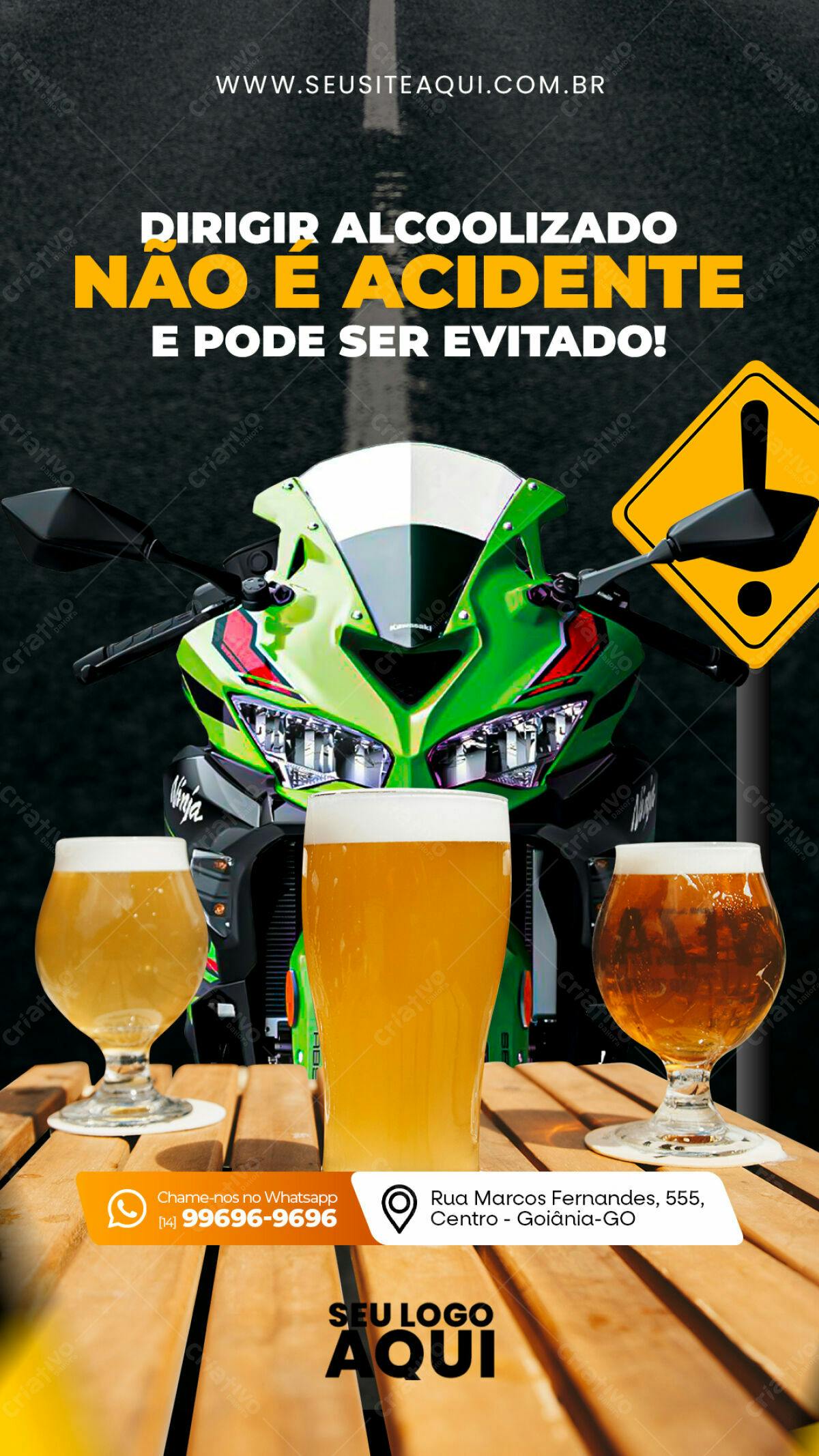 Flyer Contra o Álcool ao Volante PSD Editável