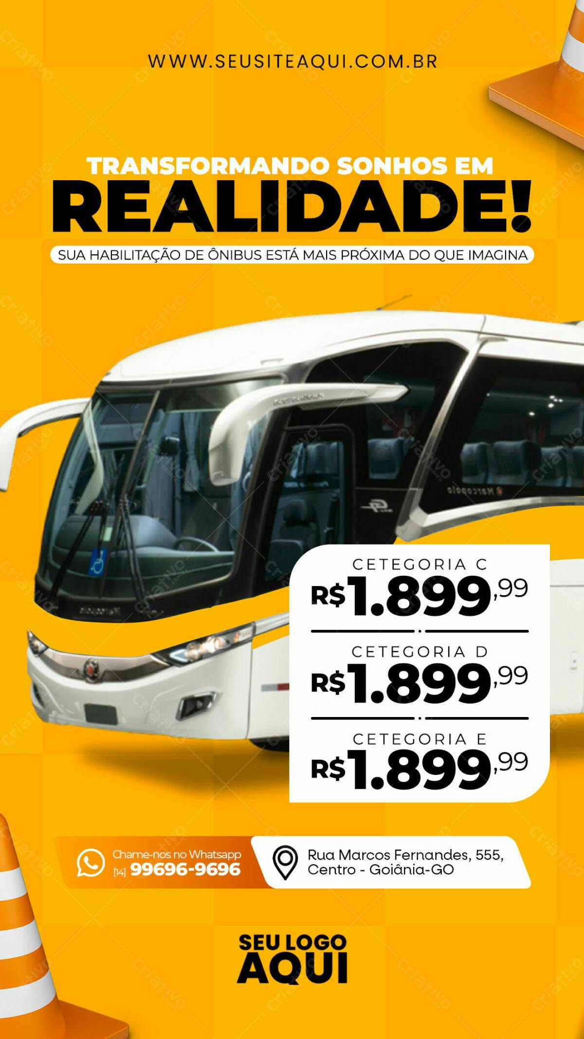 Flyer para Habilitação de Ônibus PSD Editável