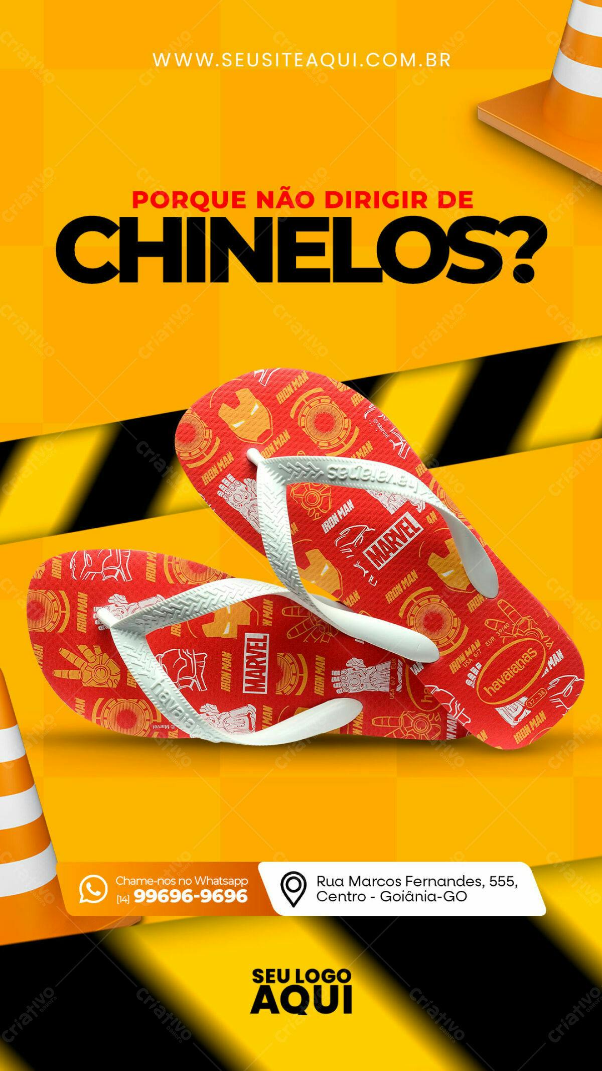 Flyer de Chinelos Havaianas Iron Man PSD Editável