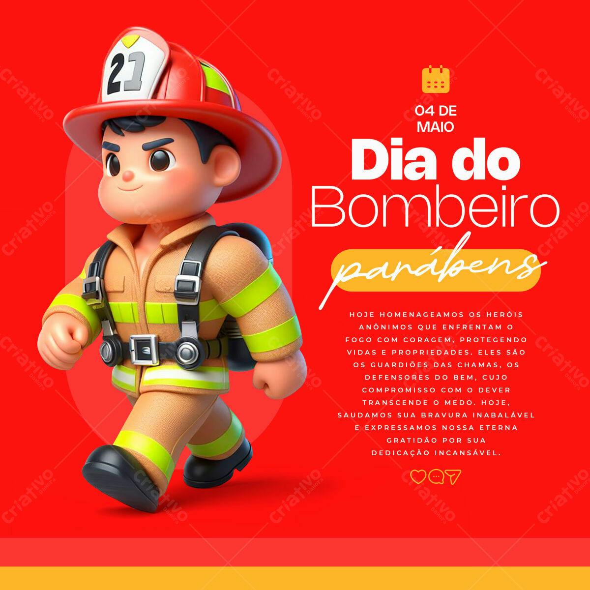 Flyer Dia do Bombeiro PSD Editável