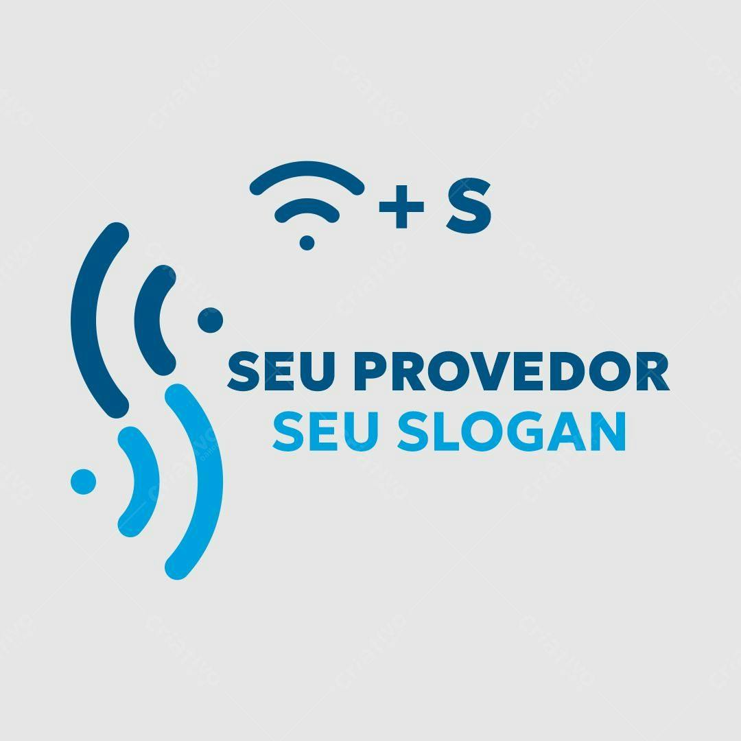 Logotipo Vetorial de Internet e Tecnologia em Azul