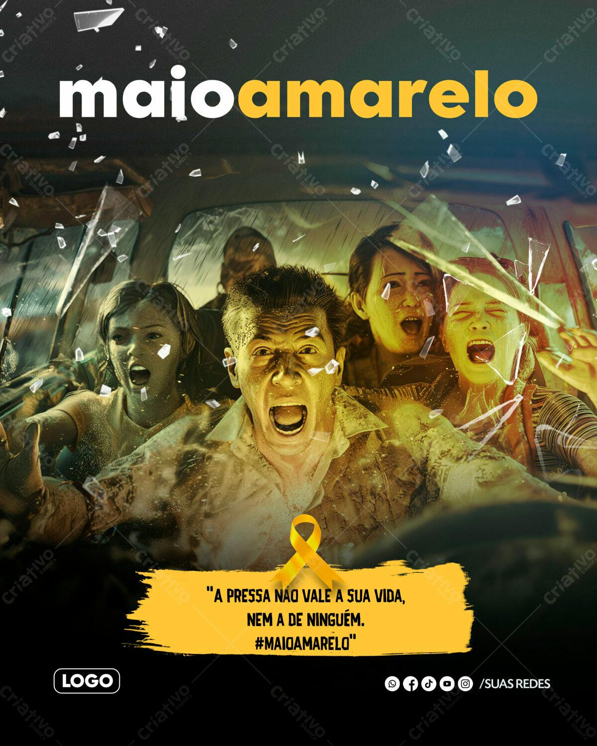 PSD para Campanha Maio Amarelo Editável