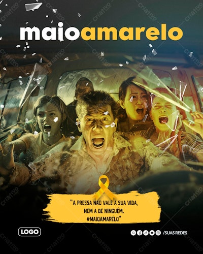 PSD para Campanha Maio Amarelo Editável
