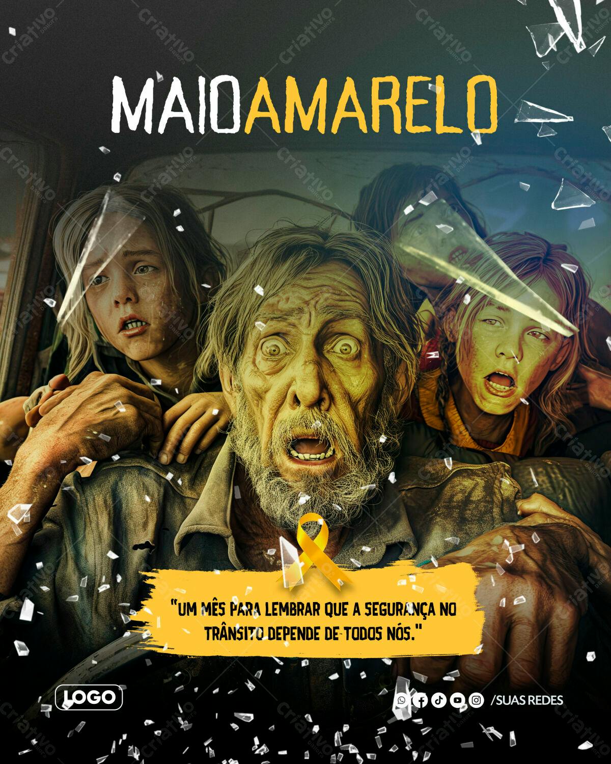 Postagem Maio Amarelo PSD Editável