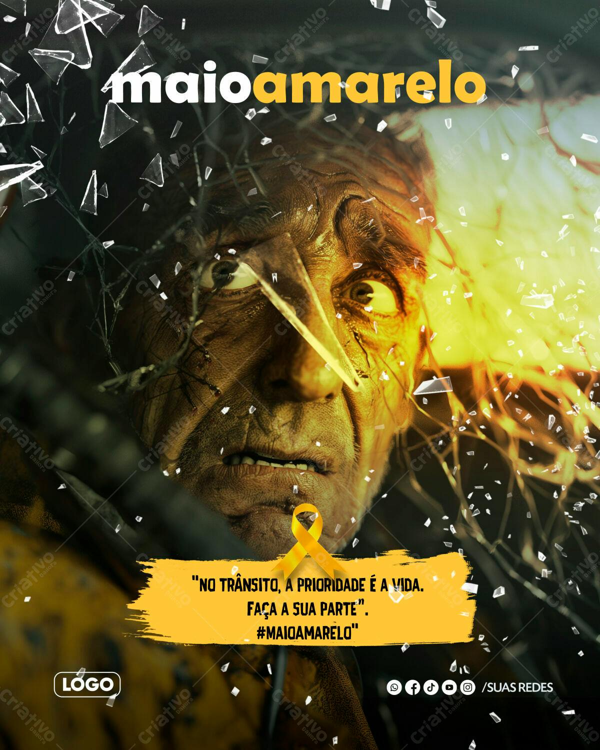 PSD para Campanha Maio Amarelo Editável