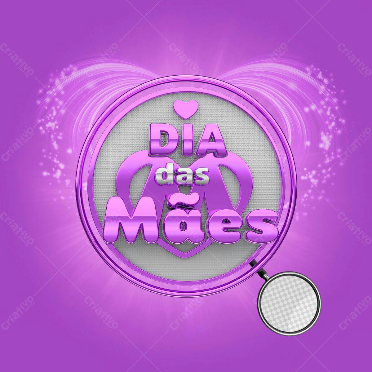 Logo Dia das Mães PSD Editável