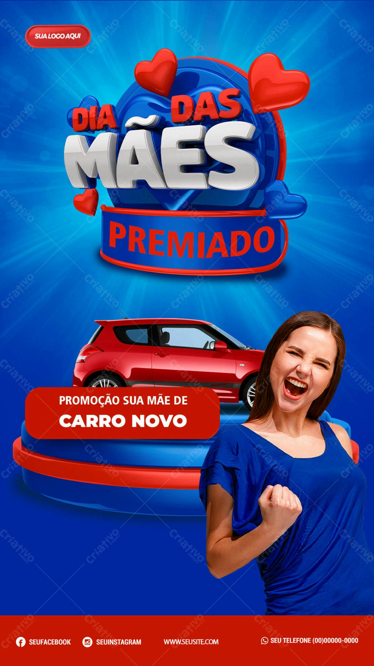 Flyer Dia das Mães Promoção Carro Novo PSD Editável