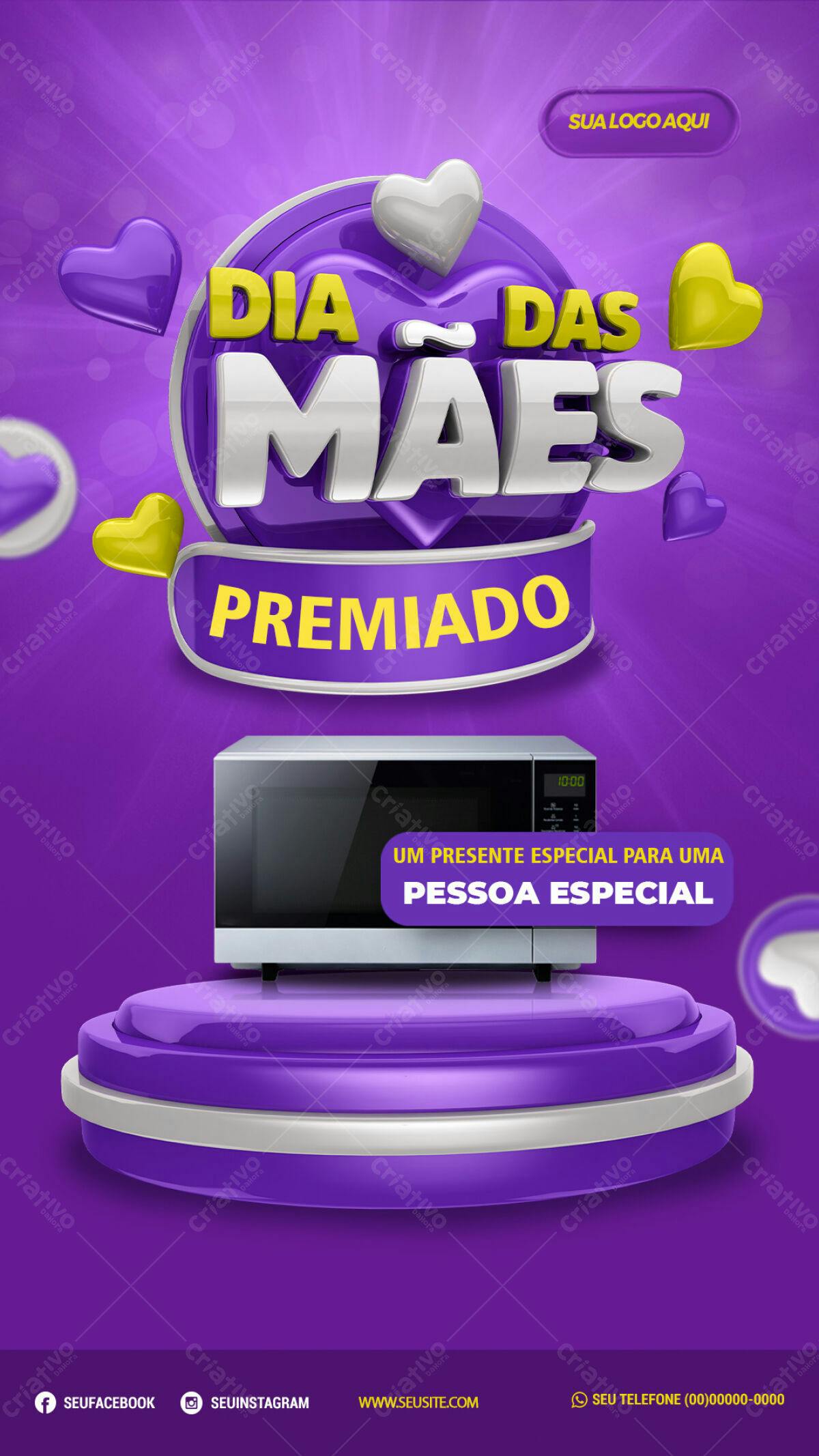 Flyer Dia das Mães Premiado PSD Editável