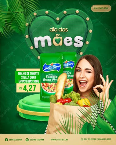 Arte para dia das mães modelo supermercado 16