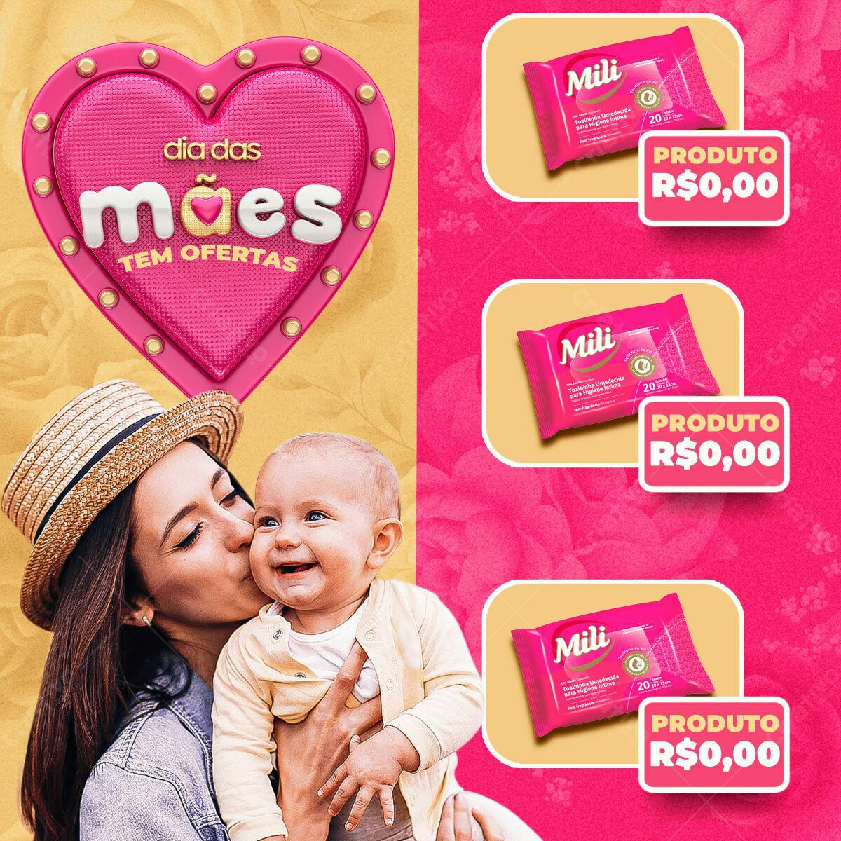 Flyer Dia das Mães com Ofertas PSD Editável