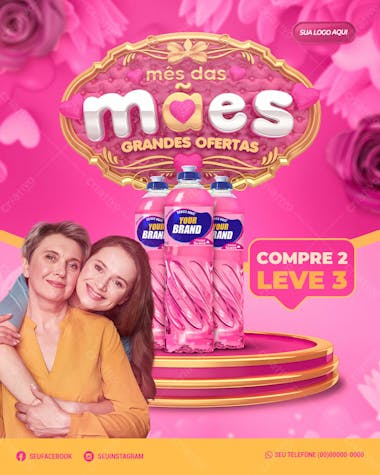 Campanha feliz dia das mães modelo rosa 03