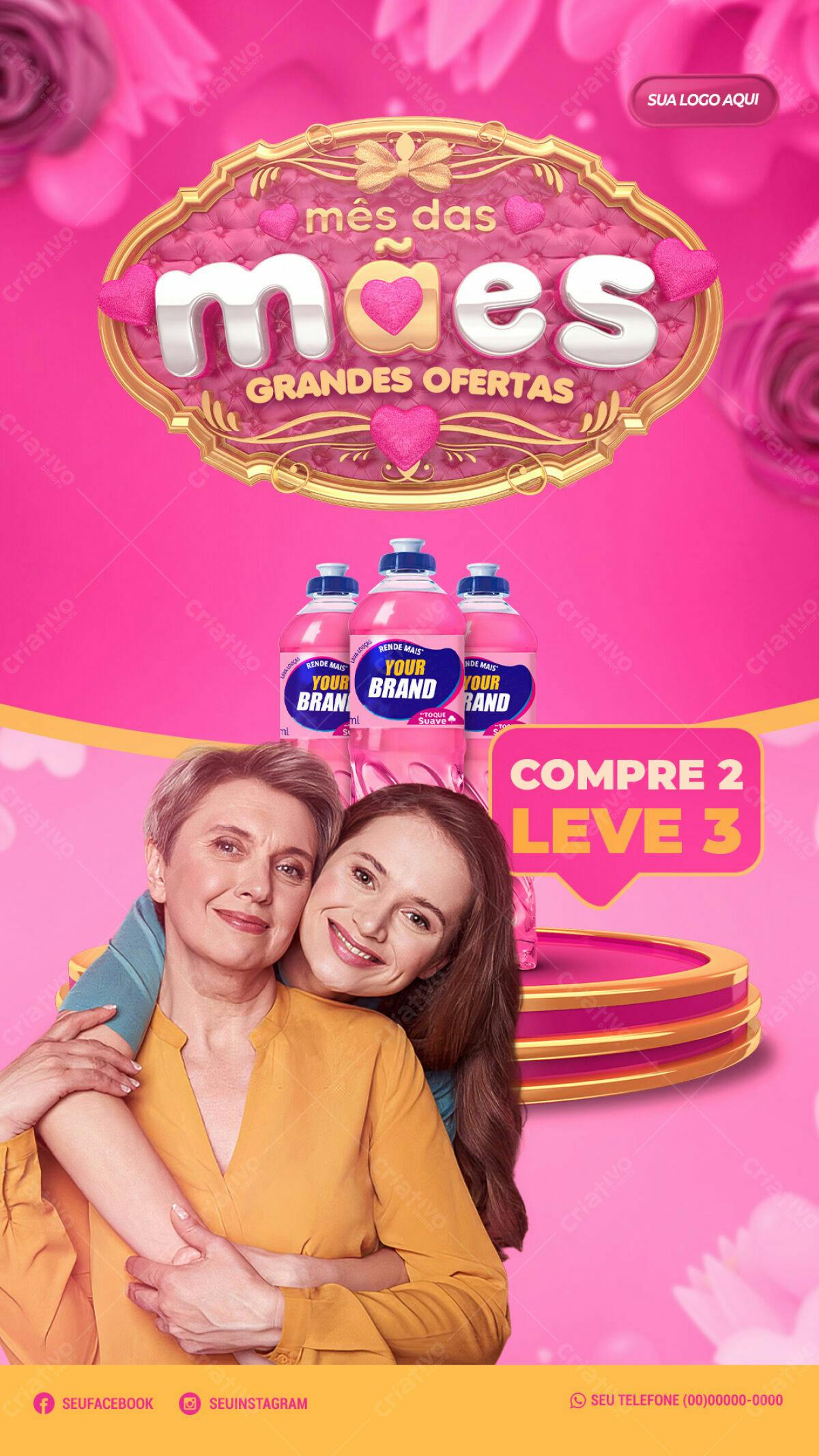 Flyer Dia das Mães com Promoção PSD Editável