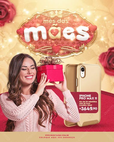 Campanha feliz dia das mães modelo vermelho 03