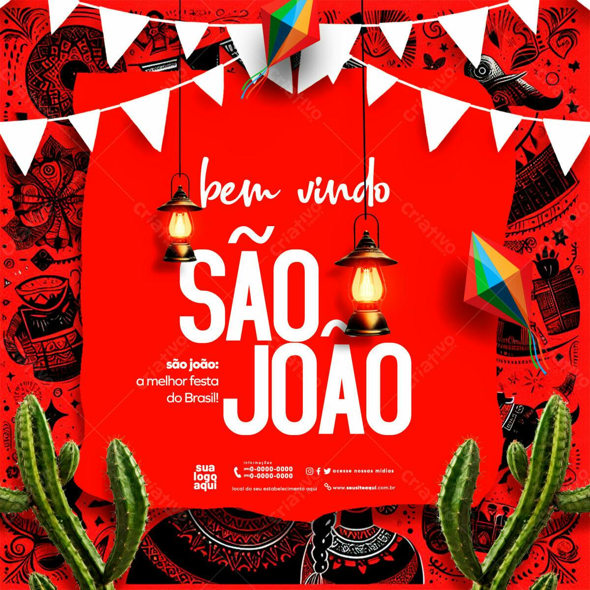 Flyer Festa Junina São João PSD Editável
