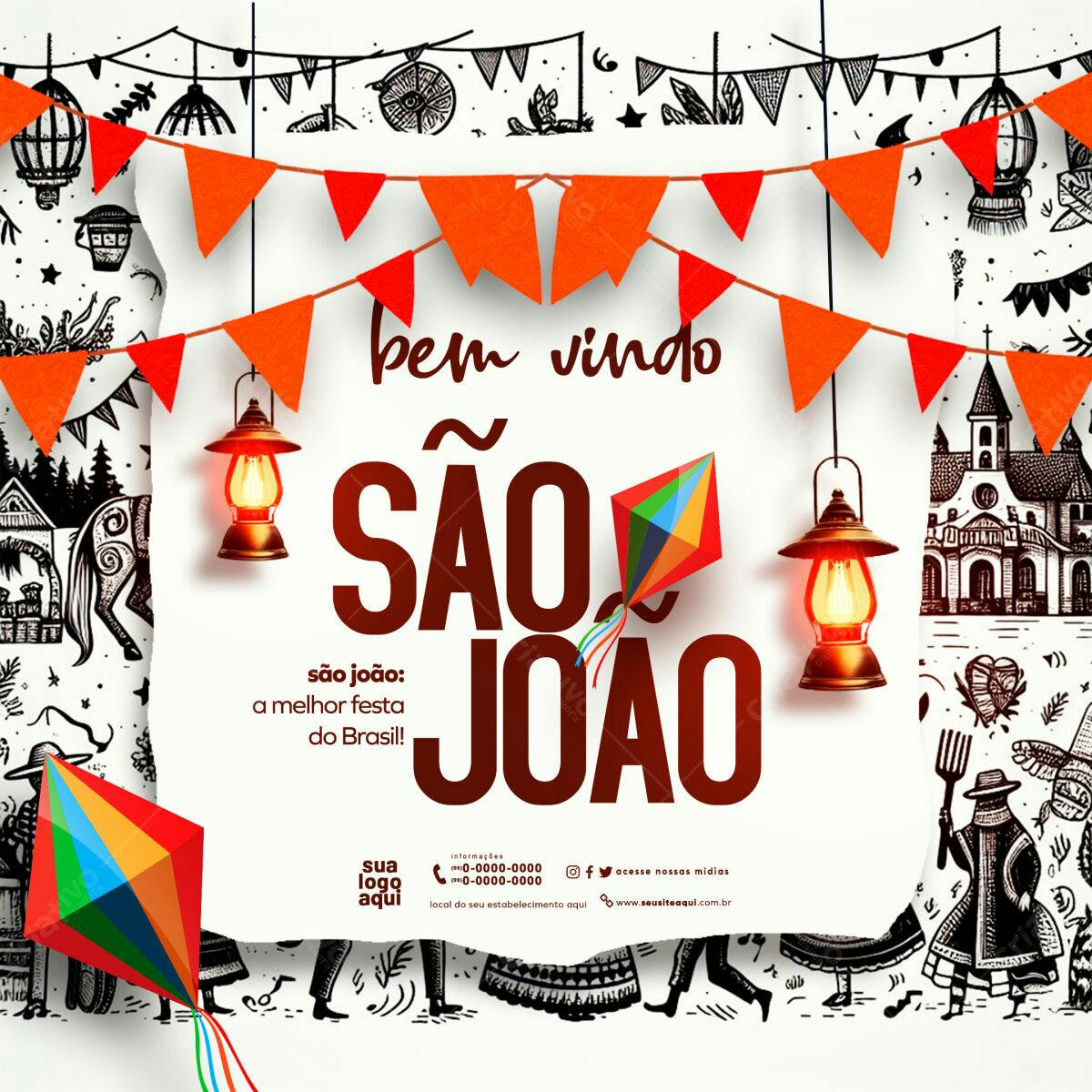 Flyer Festa Junina São João PSD Editável